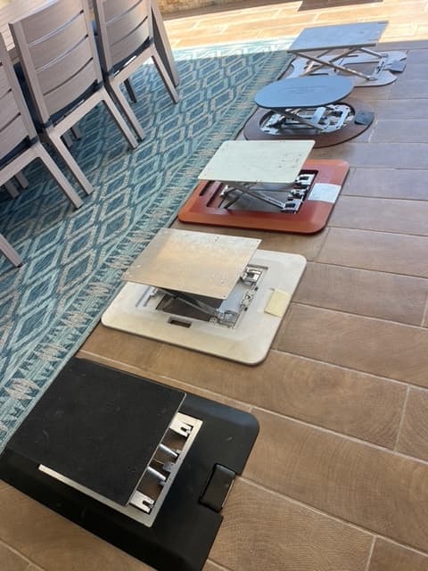 Lineup of early Rizer Mat prototypes showing five years of design iteration